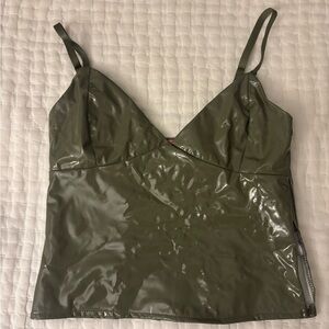 Edikted Olive Lether Top